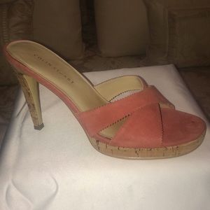 Colin Stuart Coral Cork Heel Sandals
